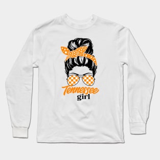 Tennessee Girl // Messy Hair, Don't Care // Tennessee Football Gameday Long Sleeve T-Shirt